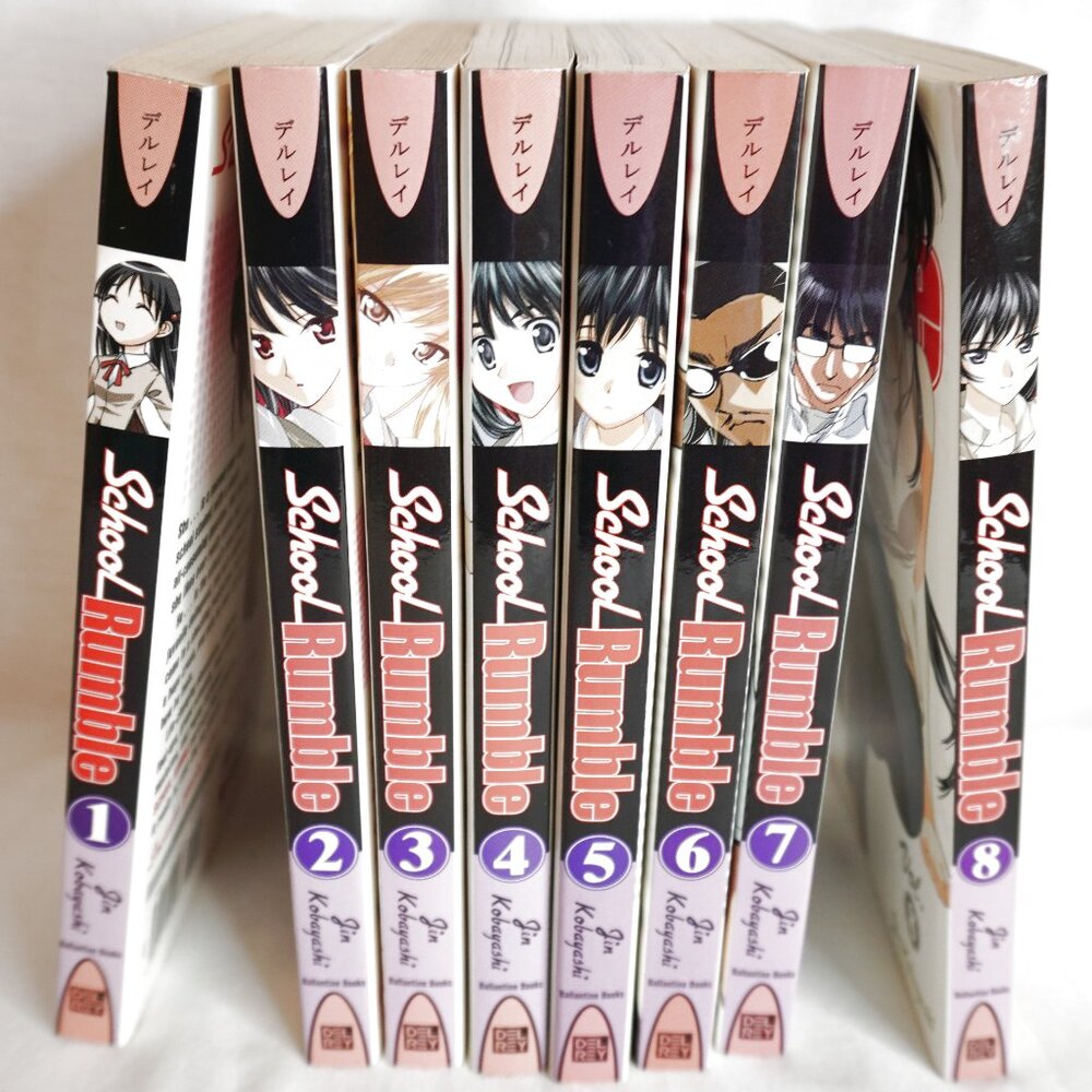 School Rumble Vol 1-8 Manga Lot - English - Y2K High School Romance Comedy Japan